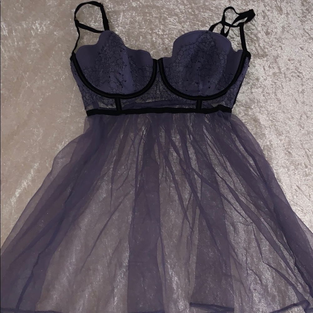 Tulle Chemise with Black Embroidery NWT